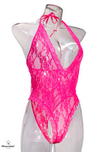 Load image into Gallery viewer, Pink Lace Teddy Body Suit
