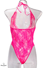 Load image into Gallery viewer, Pink Lace Teddy Body Suit
