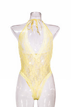 Load image into Gallery viewer, Yellow Lace Teddy Body Suit
