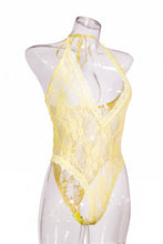 Load image into Gallery viewer, Yellow Lace Teddy Body Suit
